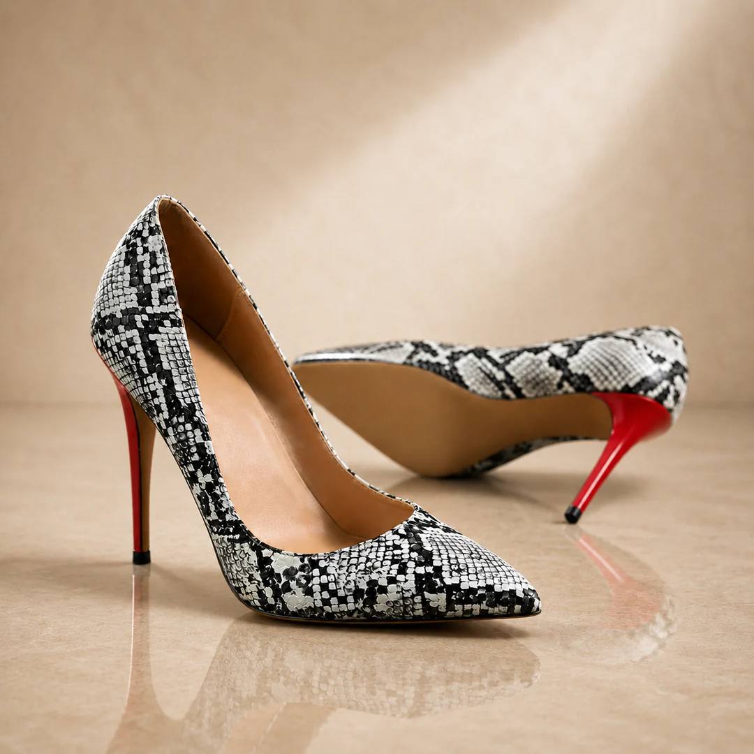 Women's Snake Print Stiletto High Heels