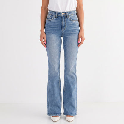 Women's High Waisted Wide Leg Blue Jeans