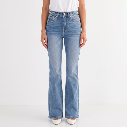 Women's High Waisted Wide Leg Blue Jeans