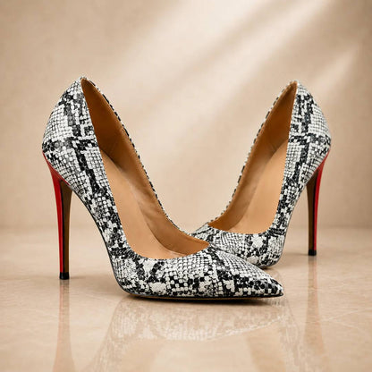 Women's Snake Print Stiletto High Heels