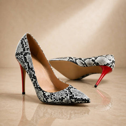 Women's Snake Print Stiletto High Heels