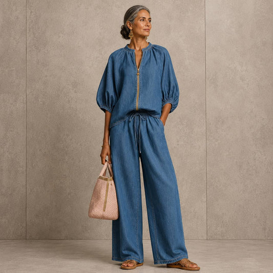 Women's Zip Front Long Sleeve Set