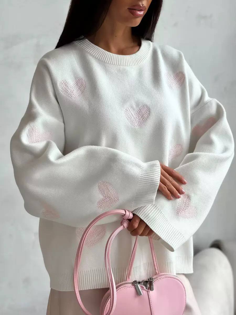 Women's Heart Oversized Sweater