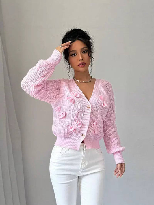 Women's Bow Detail Knit Cardigan