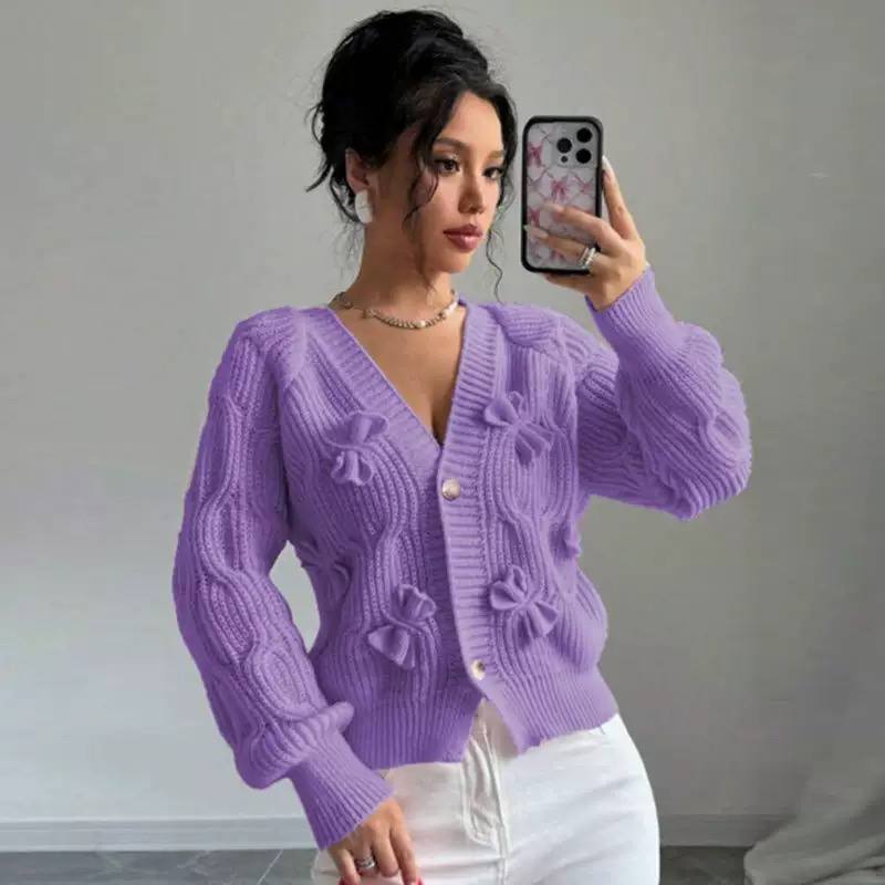 Women's Bow Detail Knit Cardigan