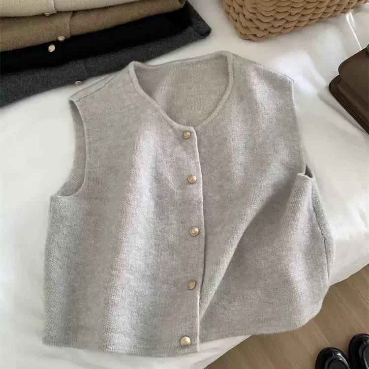 Women's Button Front Knit Vest