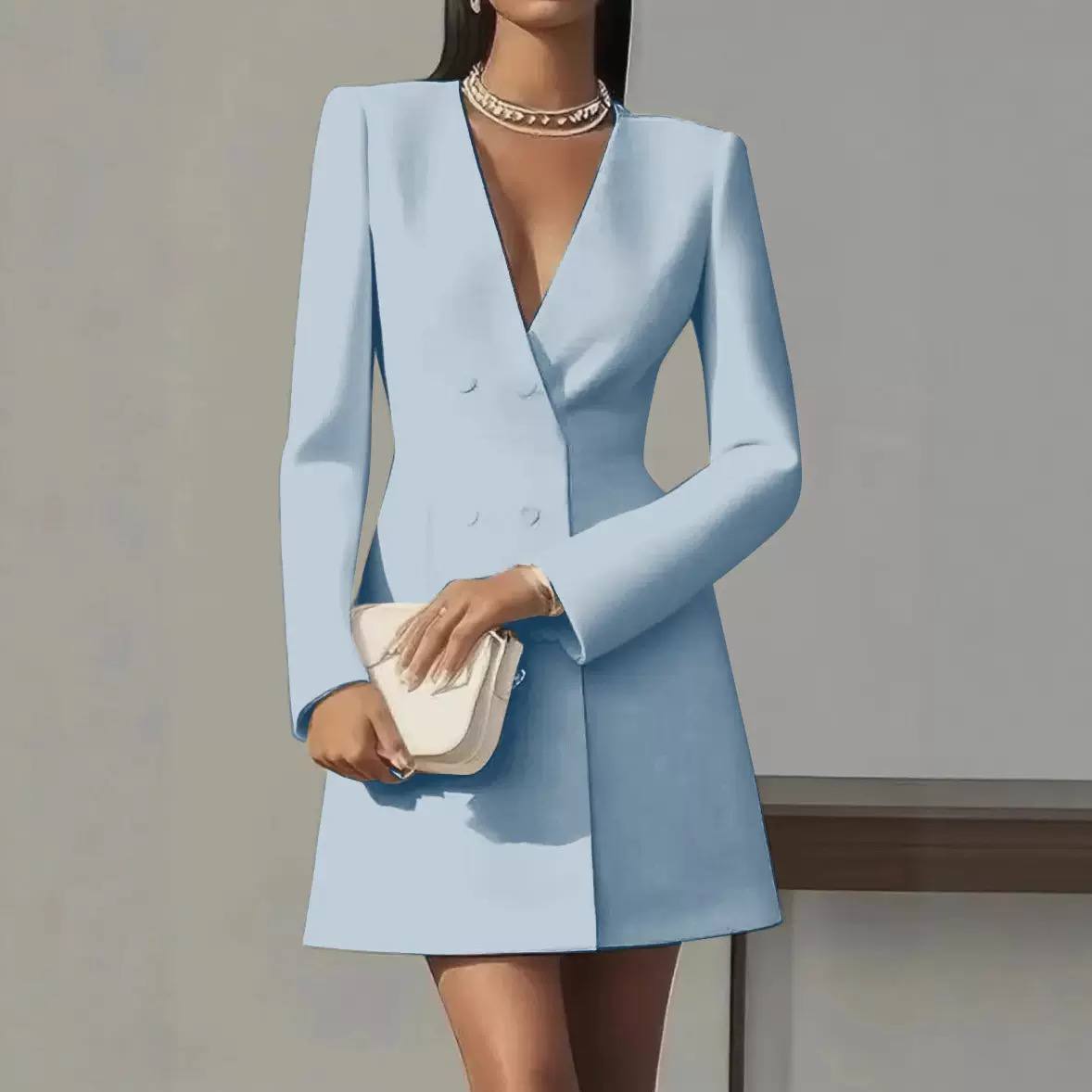 Women's Long Sleeve Blazer Mini Dress