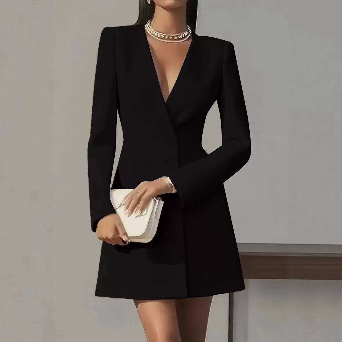 Women's Long Sleeve Blazer Mini Dress