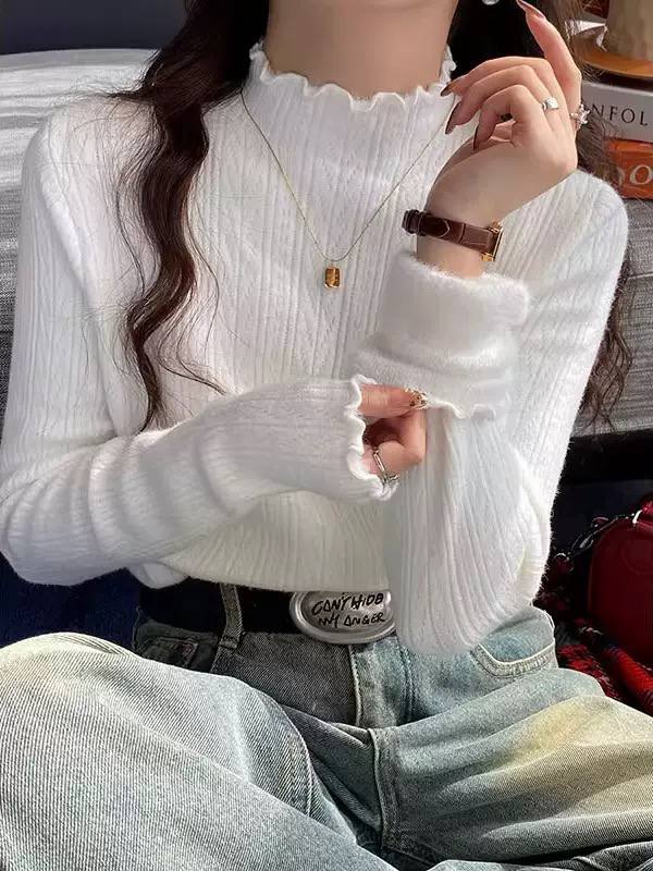 Women's Ruffle Trim Knit Sweater