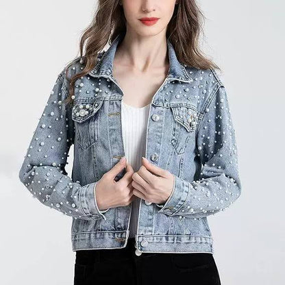 Women's Pearl Embellished Cotton Jacket