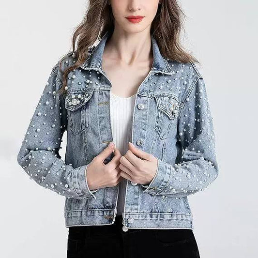 Women's Pearl Embellished Cotton Jacket