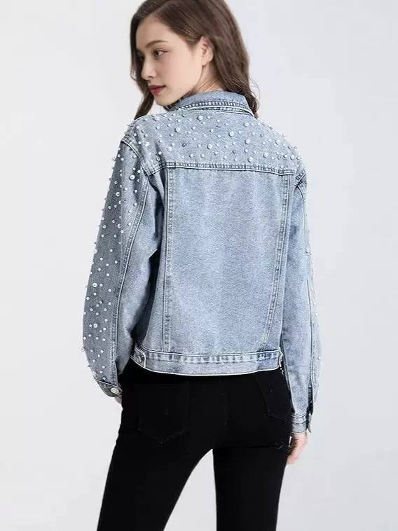 Women's Pearl Embellished Cotton Jacket