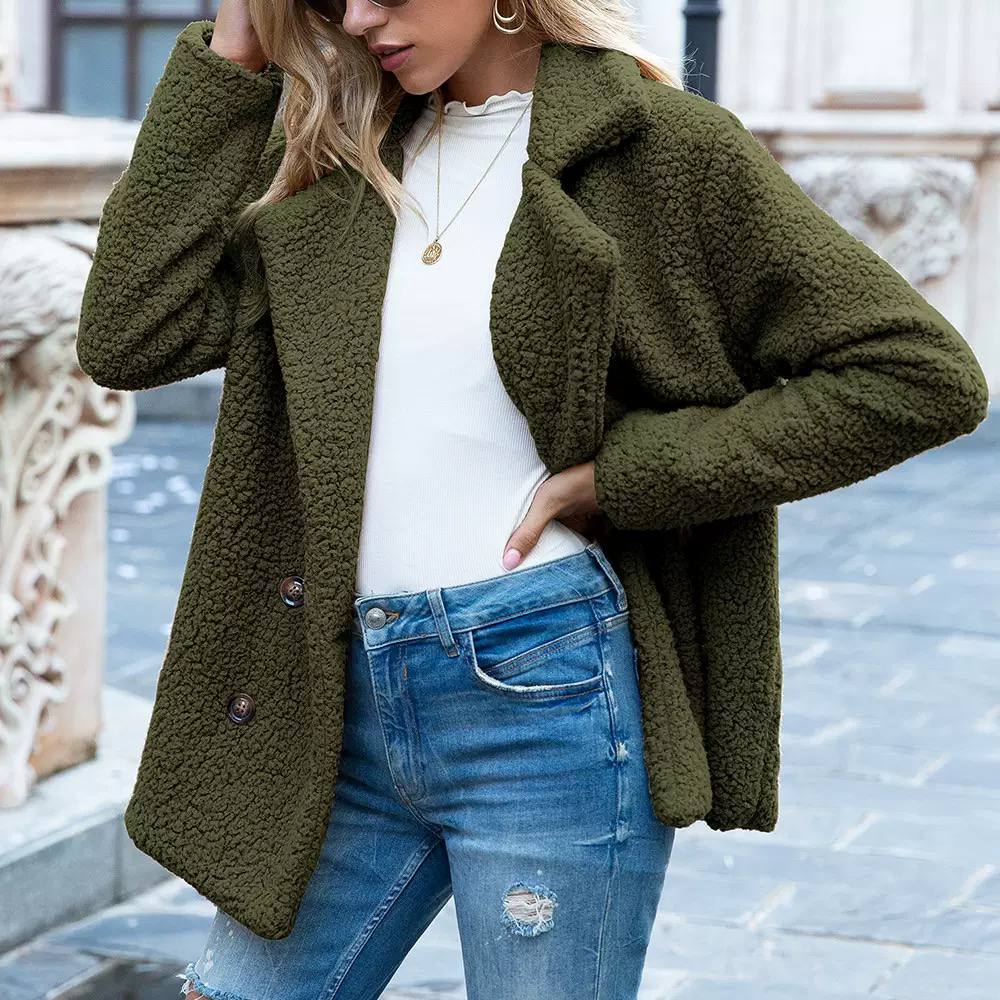 Women's Teddy Fleece Button Coat