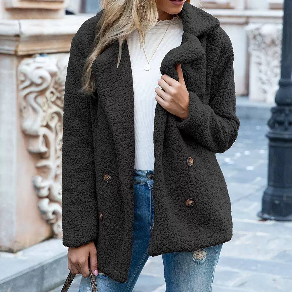 Women's Teddy Fleece Button Coat