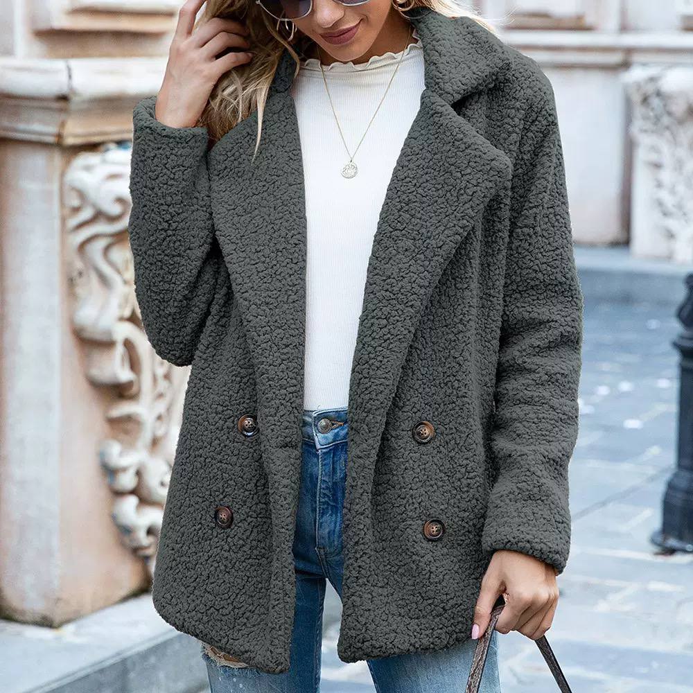 Women's Teddy Fleece Button Coat