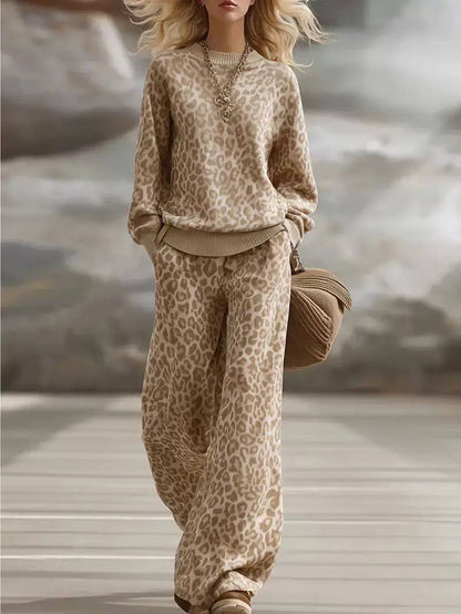 Women's Leopard Knit Lounge Set