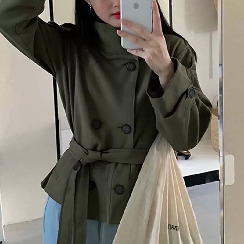Women's Belted Double Breasted Trench Coat