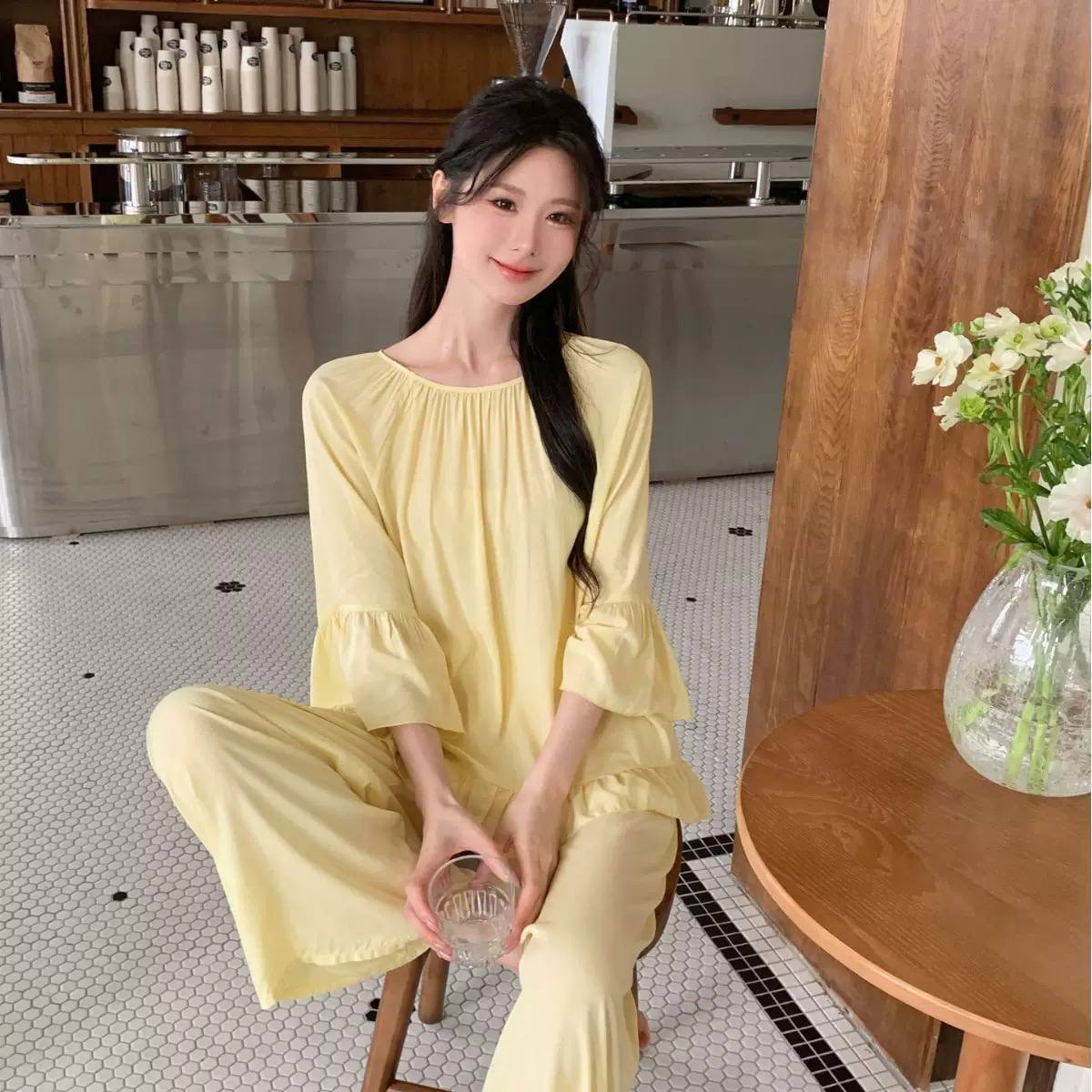 Women's Ruffle Sleeve Lounge Set